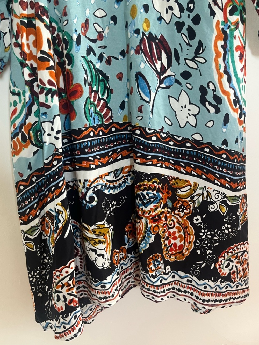Anthropologie Akemi + Kin Karmina Blue Beaded Floral Paisley Midi Dress Size 4 - Picture 10 of 15